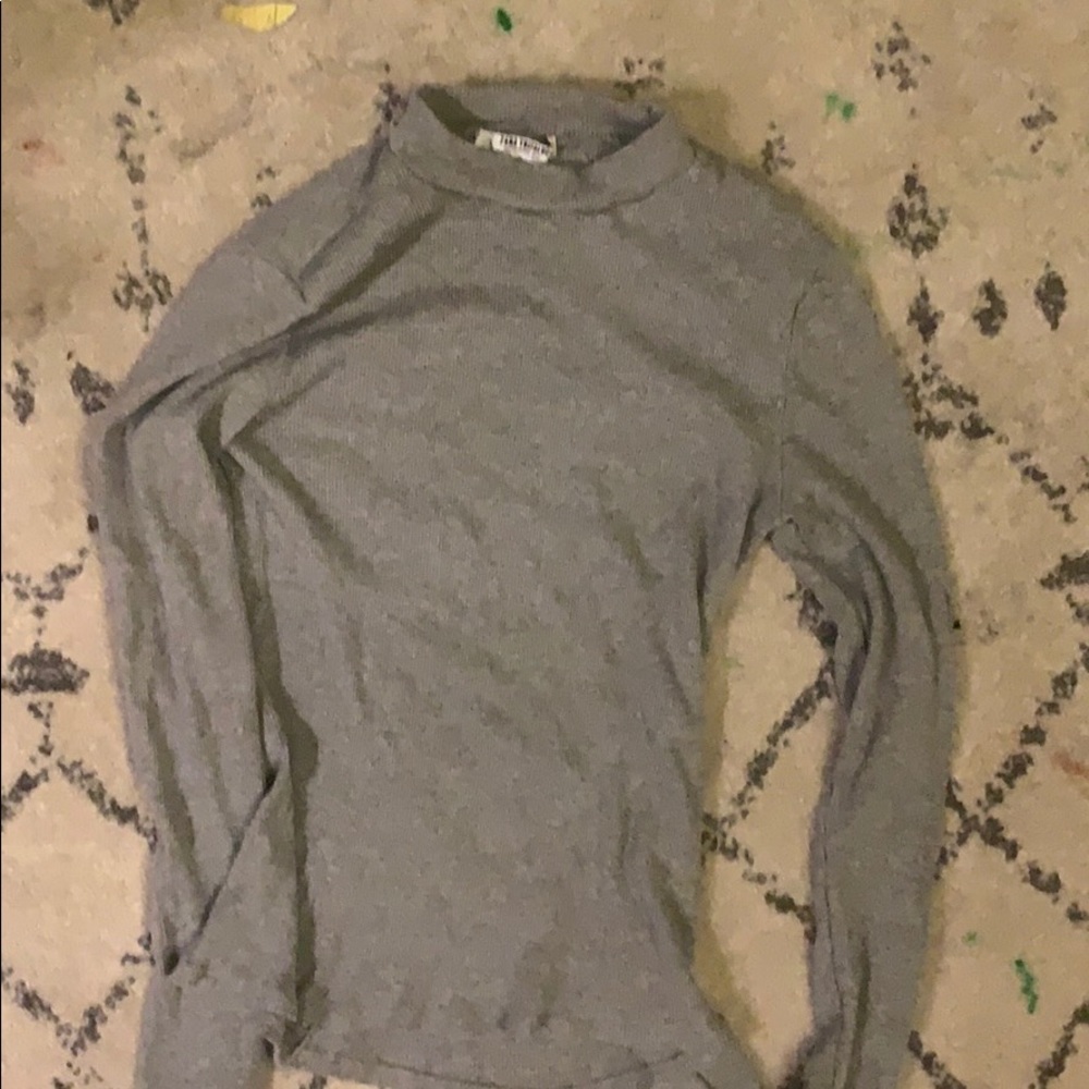 ZARA mock neck rubbed shirt long sleeve